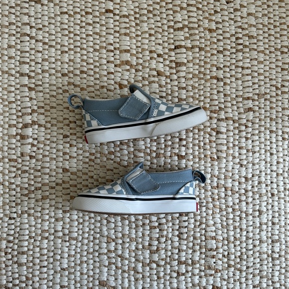 Vans Toddler Classic Slip-On V Checkerboard Shoe - Dusty Blue - Size 5 Toddler - Picture 4 of 6